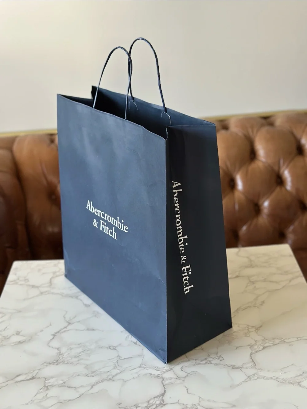 Abercrombie & Fitch Navy Gift Bag 15” x 6” x 13.75”